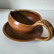 Handcrafted stoneware gravy boat