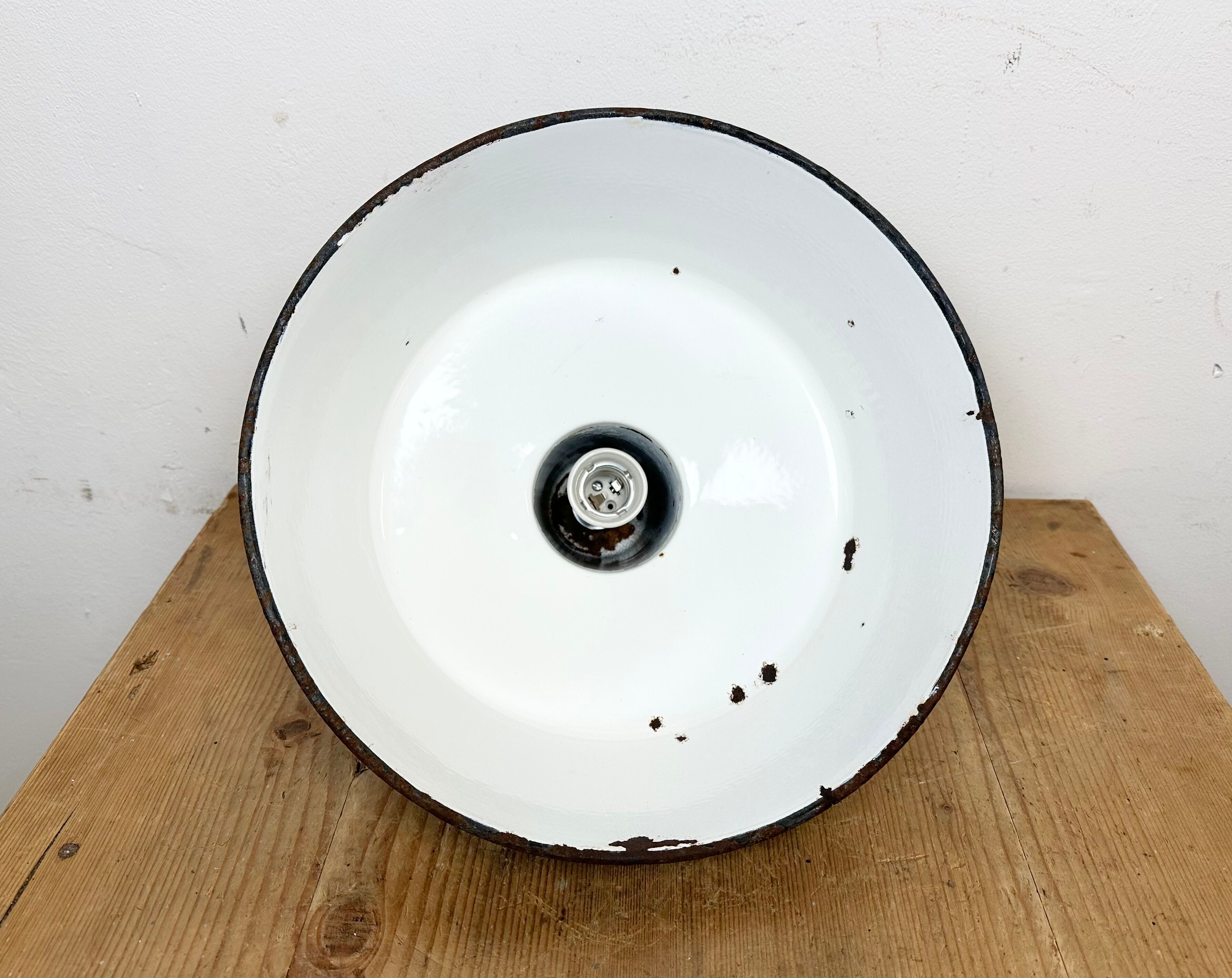 Industrial Blue Enamel Factory Pendant Lamp, 1960s