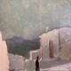Vintage Swedish modernist oil on canvas "Ibiza" by Uno Bornemark 1953