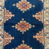 Vieux tapis turc kazak 140x96 cm vintage, rouge et bleu