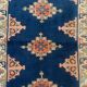 Old turkish kazak rug 140x96 cm vintage carpet, red and blue