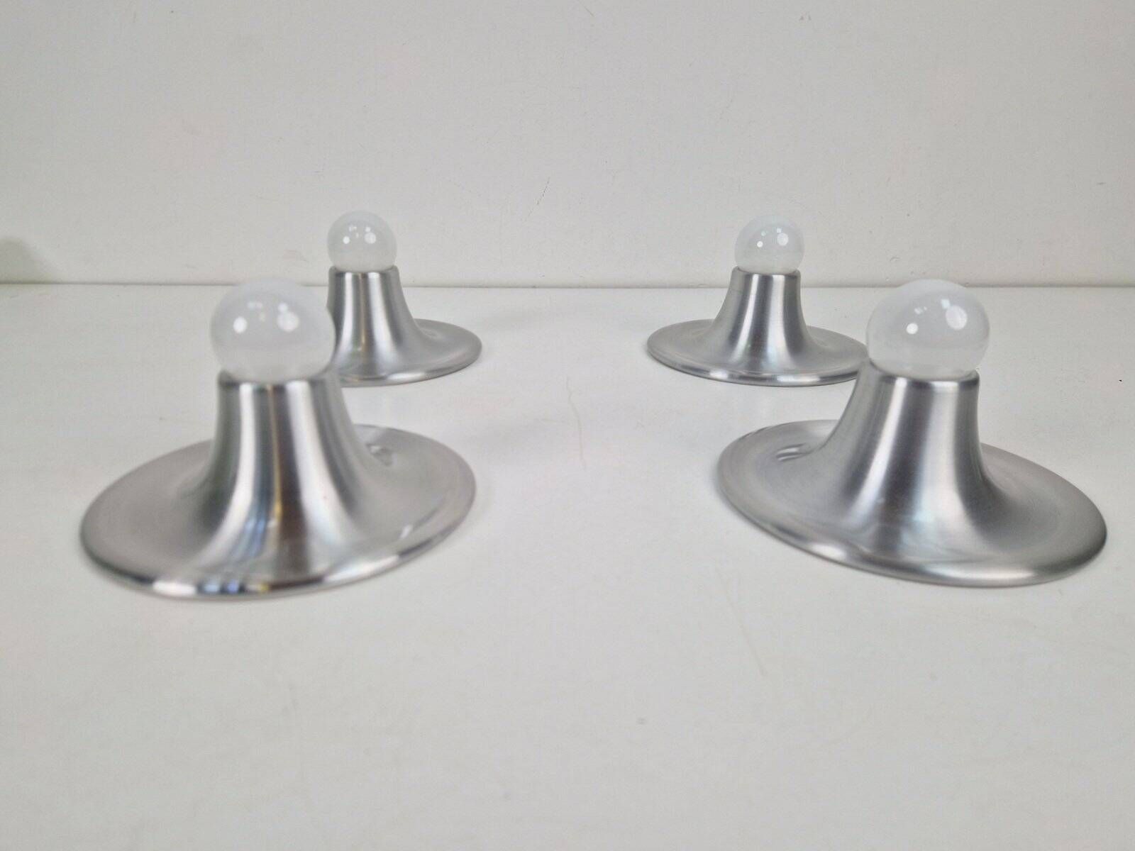 Vintage Space Age UFO Disc Wall Lamps from Targetti Sankey, 1970s, Set of 4