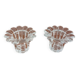 Set of 2 glass candle holders
