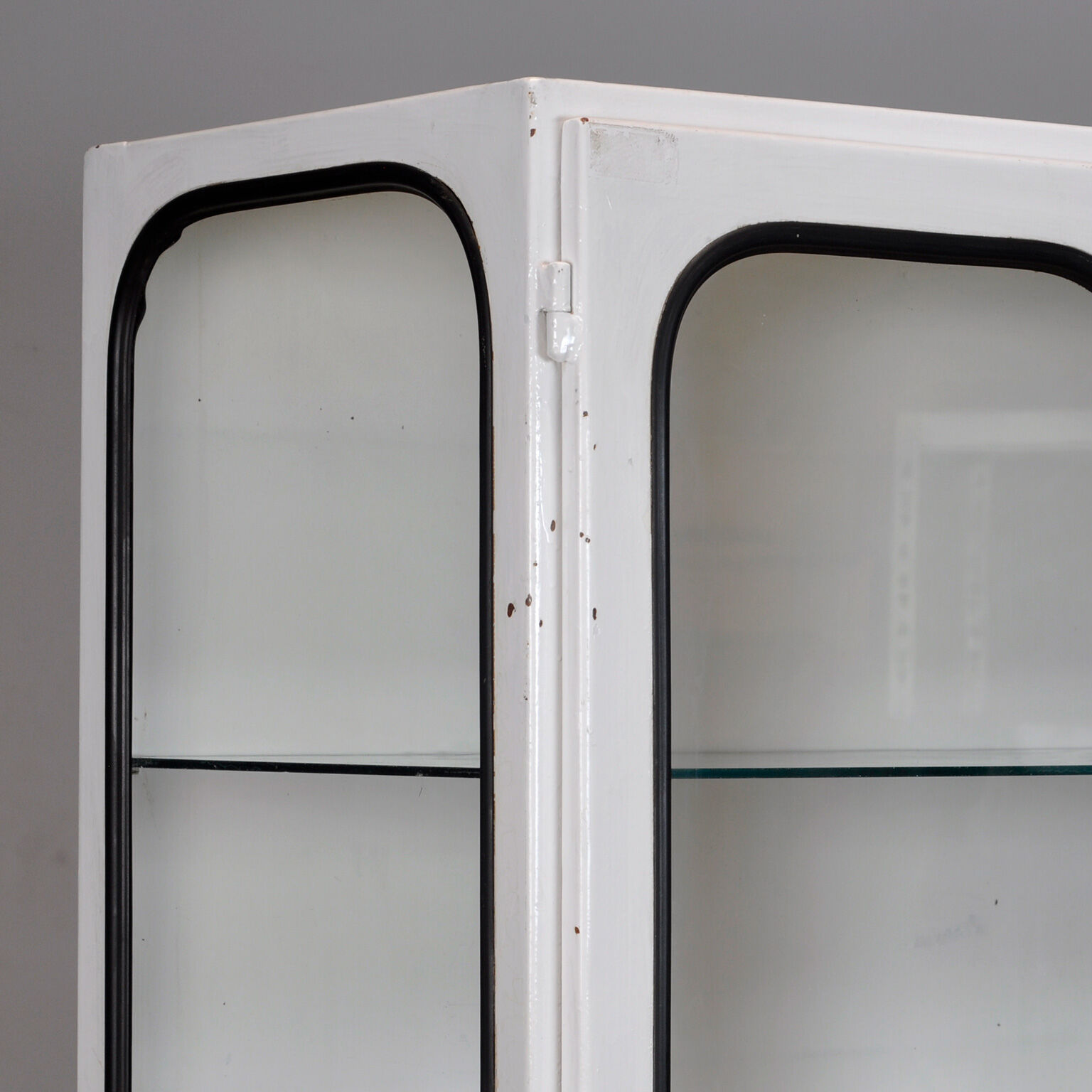 Glass & iron medical cabinet, 1970s