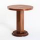 Art Deco style pedestal table in walnut wood veneer. France, 40's