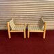 Pair of 1970s/80s armchairs in natural wood