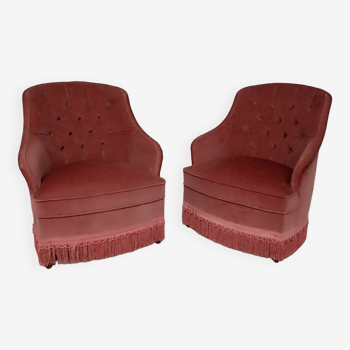 Paire fauteuils crapaud