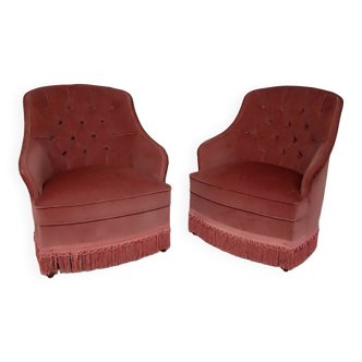 Paire fauteuils crapaud