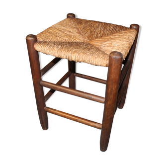 Rustic straw stool