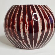 Vintage zebra vase, Soisy art glassware on school