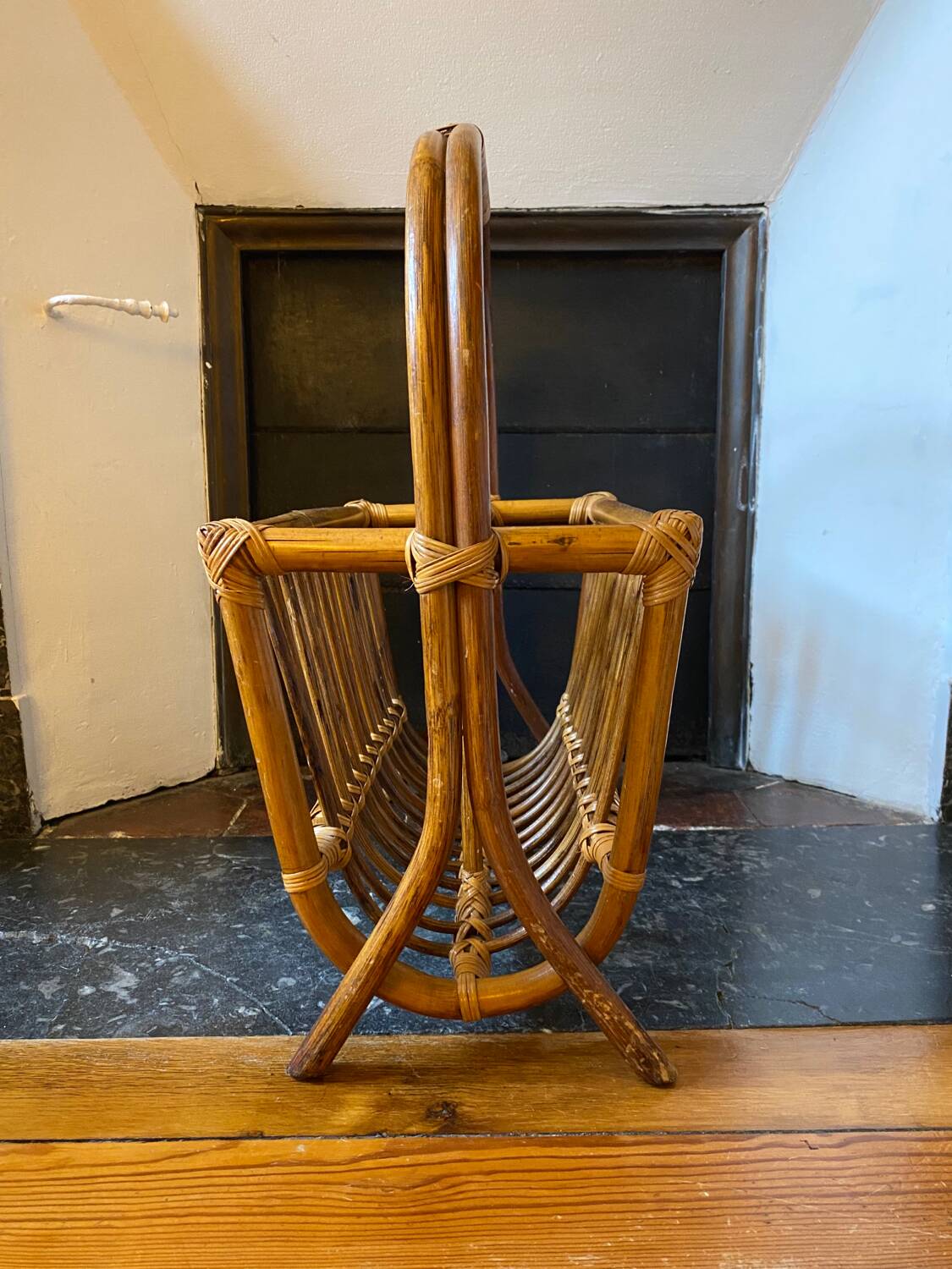 Bamboo magazine rack, 1960s