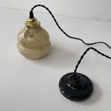 Pair of antique vintage marble pendant lights
