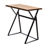 Cedar and metal desk