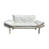 Danish Komfort white leather sofa