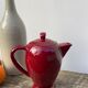 Vintage burgundy red teapot