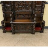 Antique impressive wardrobe with bench trunk.