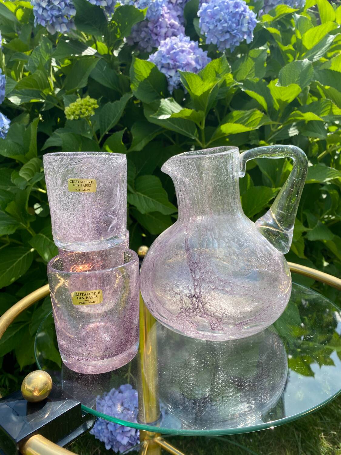 Carafe and glasses crystal glassworks of the popes