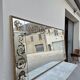 Miroir vénitien de brasserie en verre églomisé ancien doré