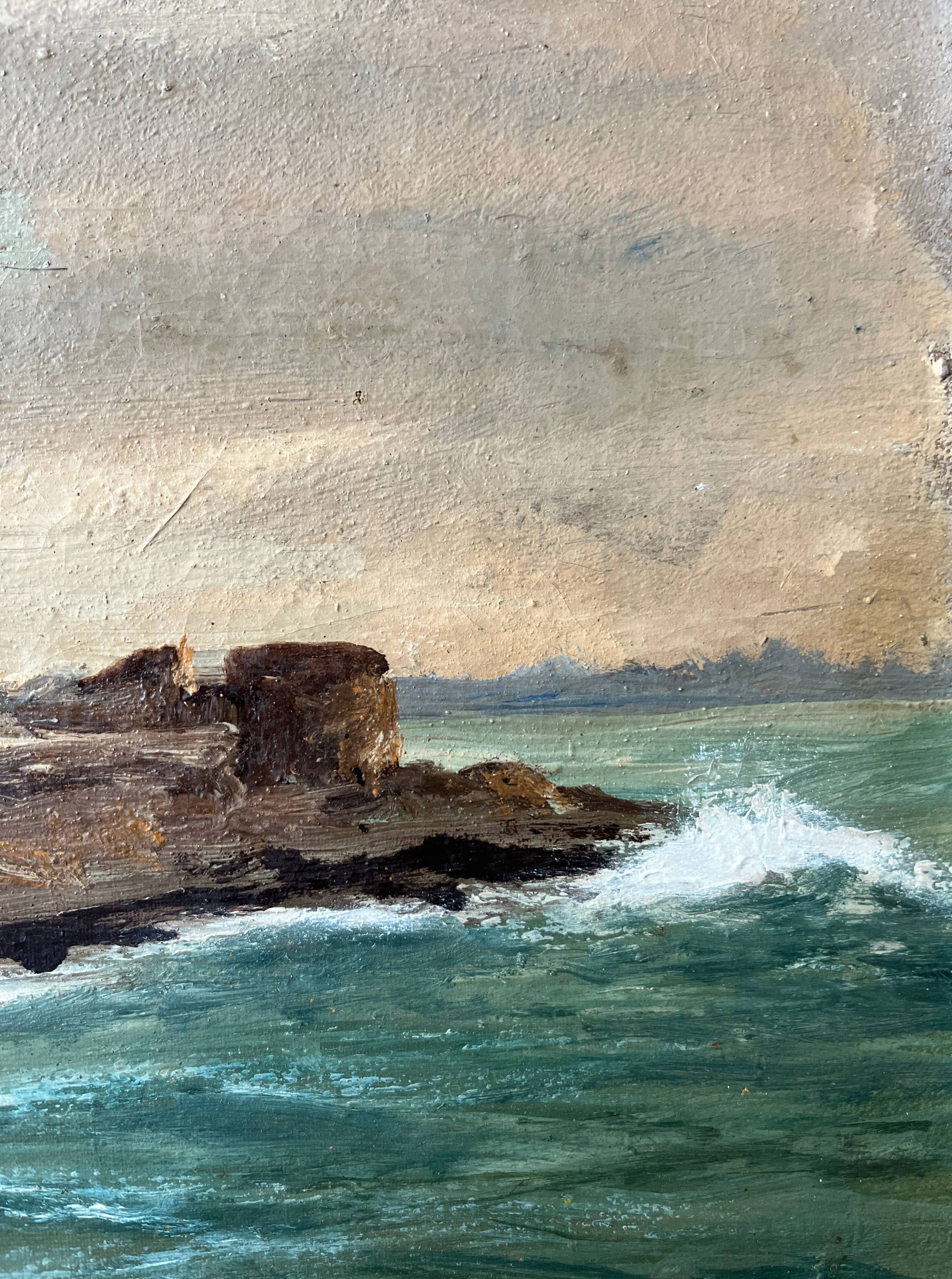 HST Marine painting “Saint Malo” signed Farlès very early 20th century