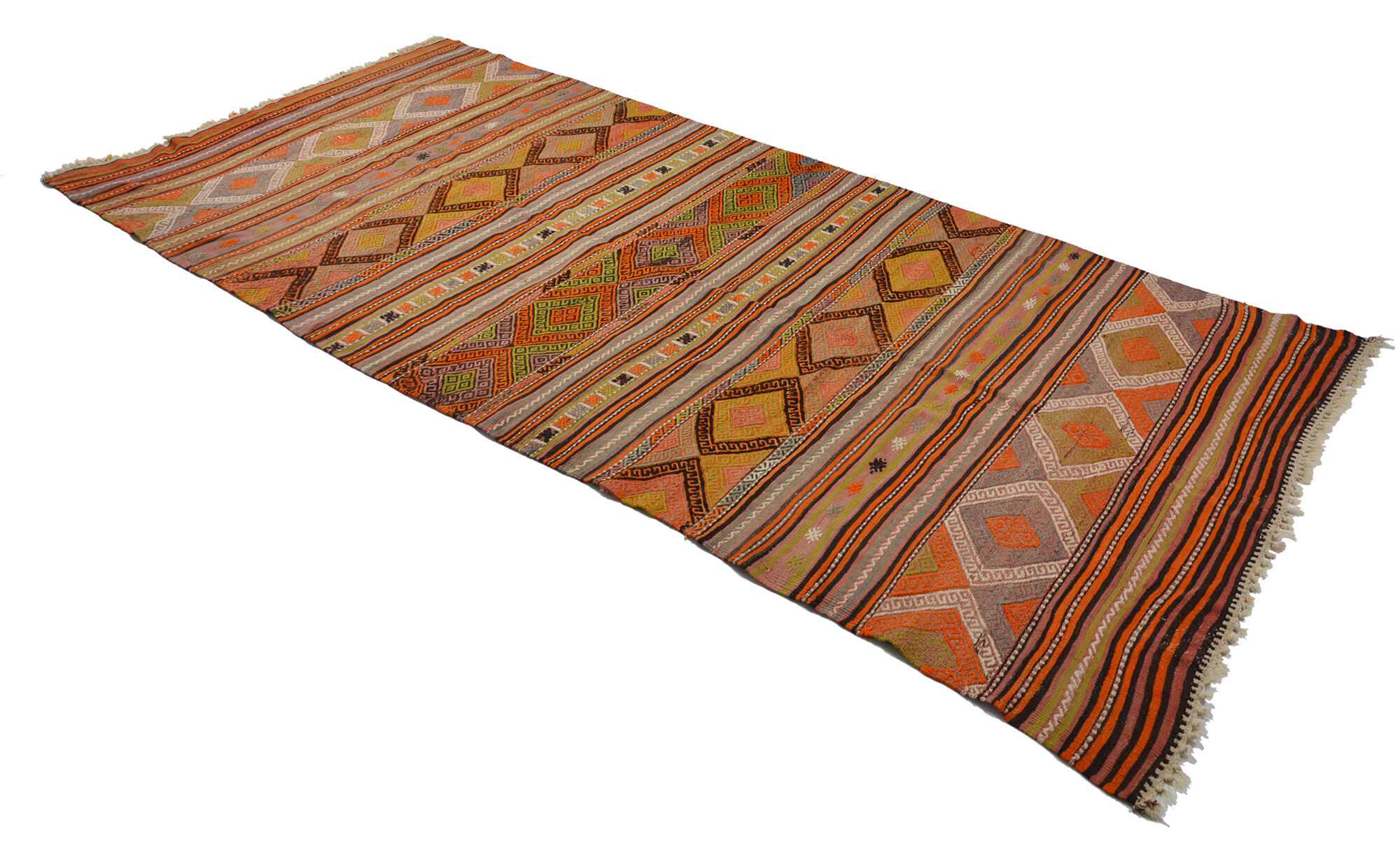 Anatolian handmade kilim rug 386 cm x 183 cm