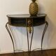 Vintage Regency Black and Gold Metal Console Hall Table, 1960s