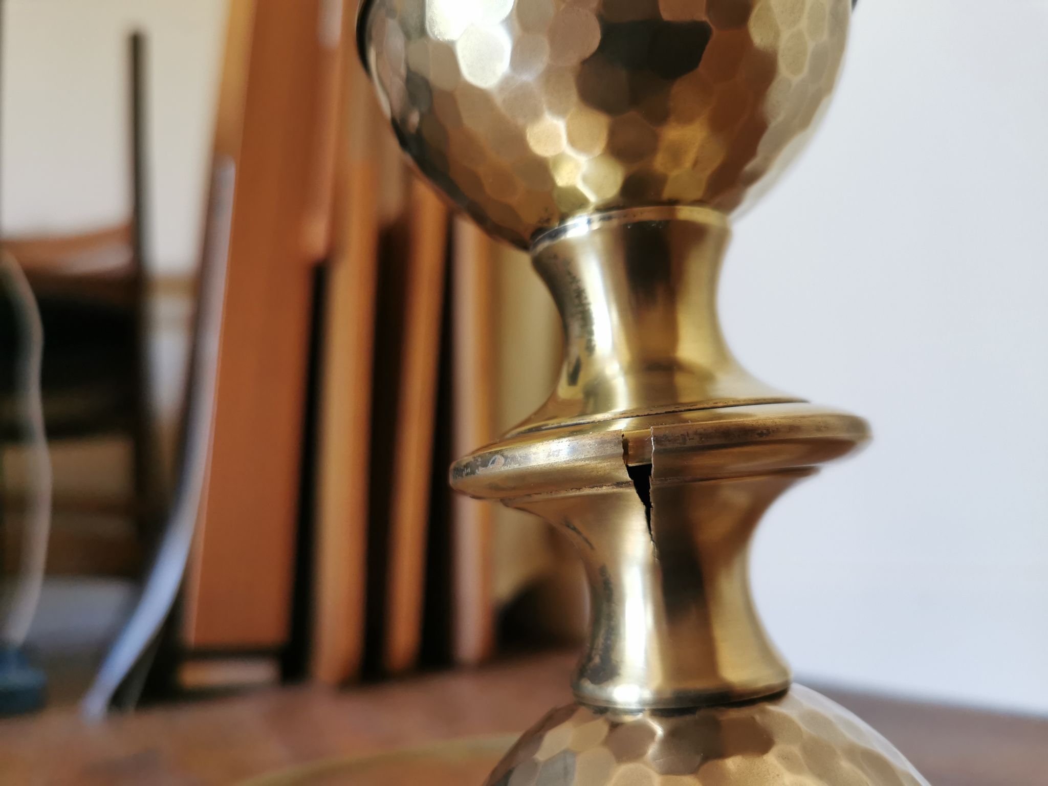 Vintage oriental-style brass lamppost