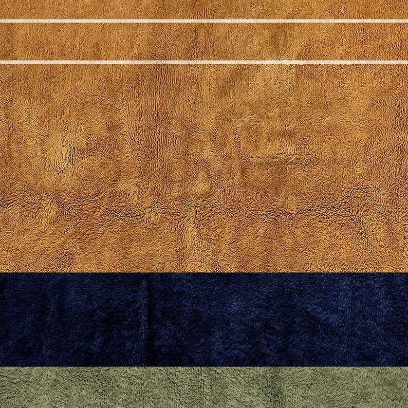 Traditional handmade pure wool rug, size 140 x 260 cm