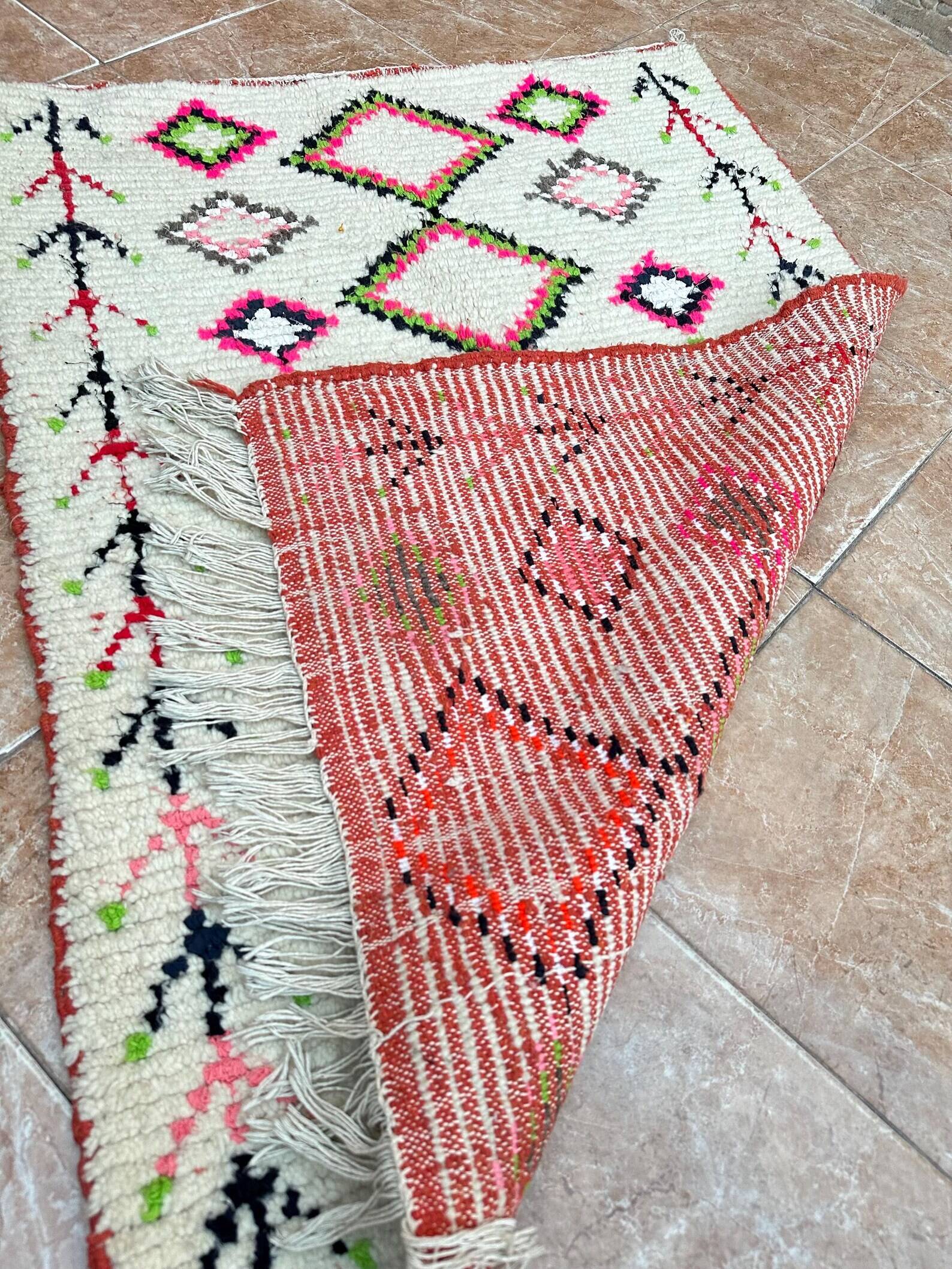 Moroccan Berber Rug Costum - Moroccan Wool Rug - New Azilal Rug - Beni Ouarain Style