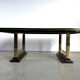 Vintage lacquer and brass dining table, 1970s