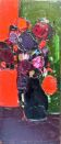 Tableau HSP Michel Dufour (1942) "Abstract Flower Bouquet"