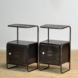 Set of iron nightstands, 1950s