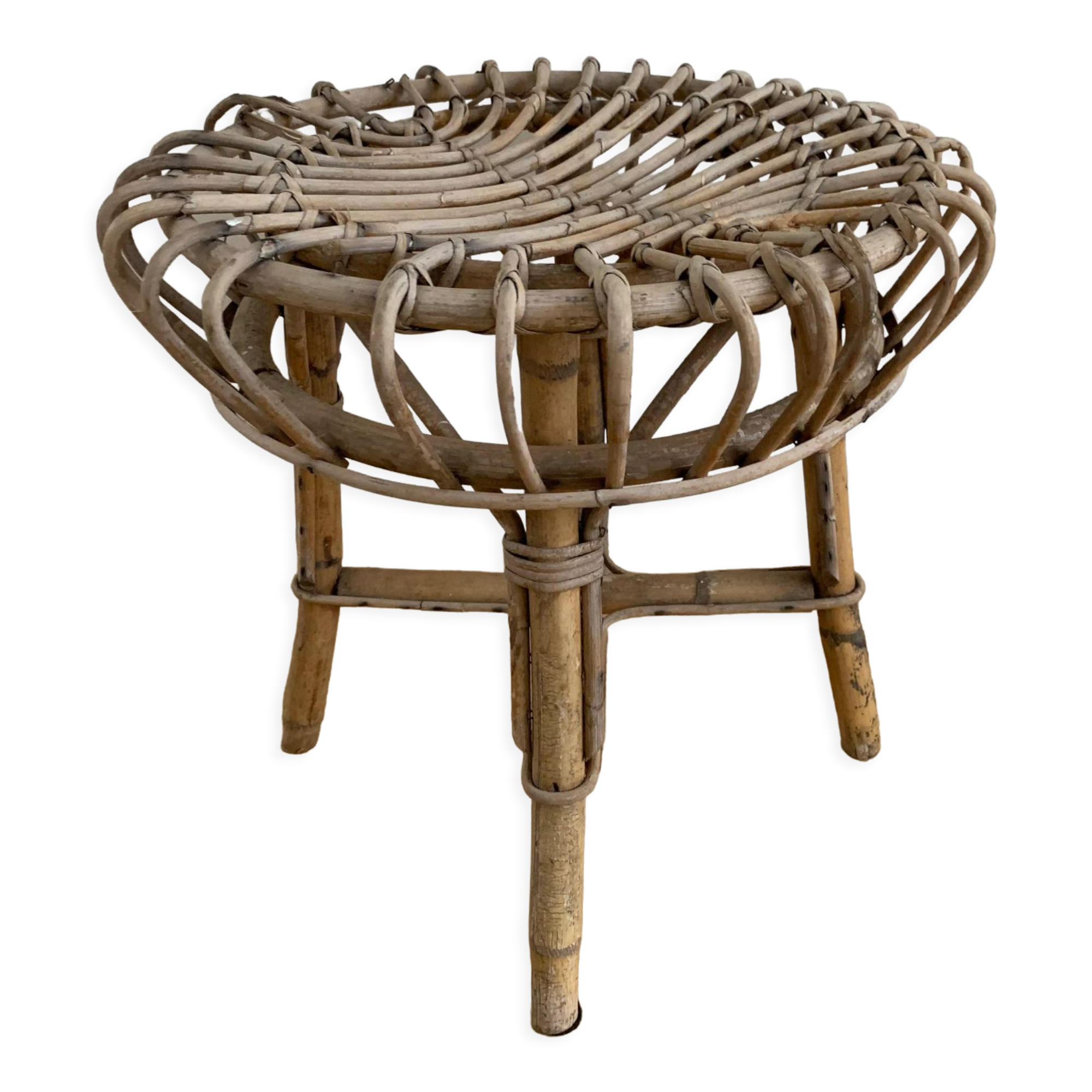 Vintage rattan stool