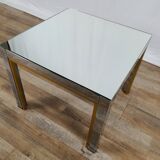Table basse de Renato Zevi avec plateau en miroir, années 70