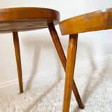 Duo of brutalist stools