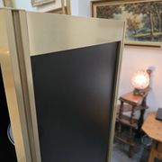 Bibliothèque design années 70 metal doré bois laqué
