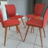 Suite of 4 chairs by Bistrot Baumann 800 by Swiss designer Max Bill 1950s