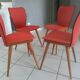 Suite of 4 chairs by Bistrot Baumann 800 by Swiss designer Max Bill 1950s