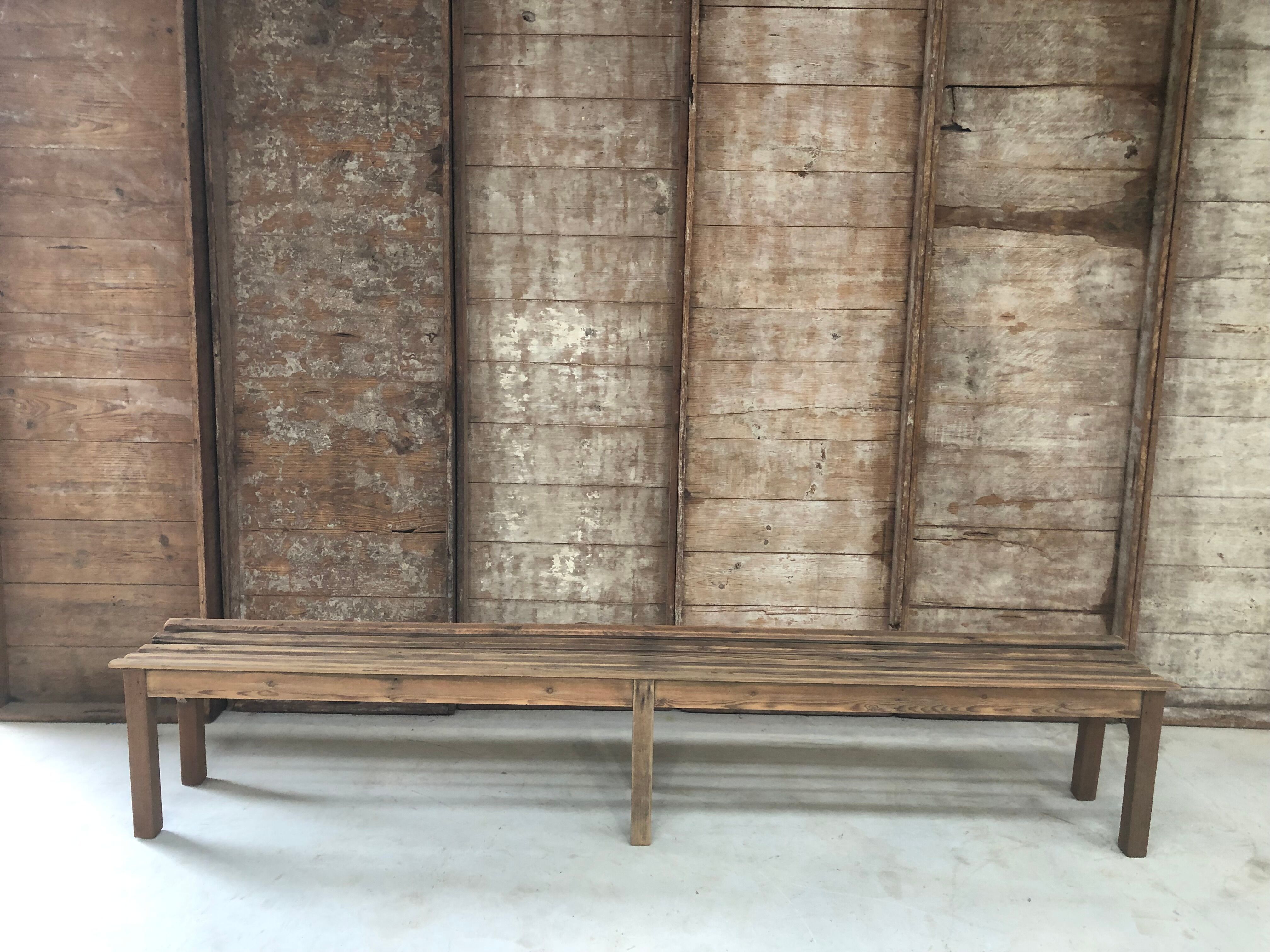 Slatted bench