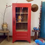 Glazed pine solid wood bonnetière