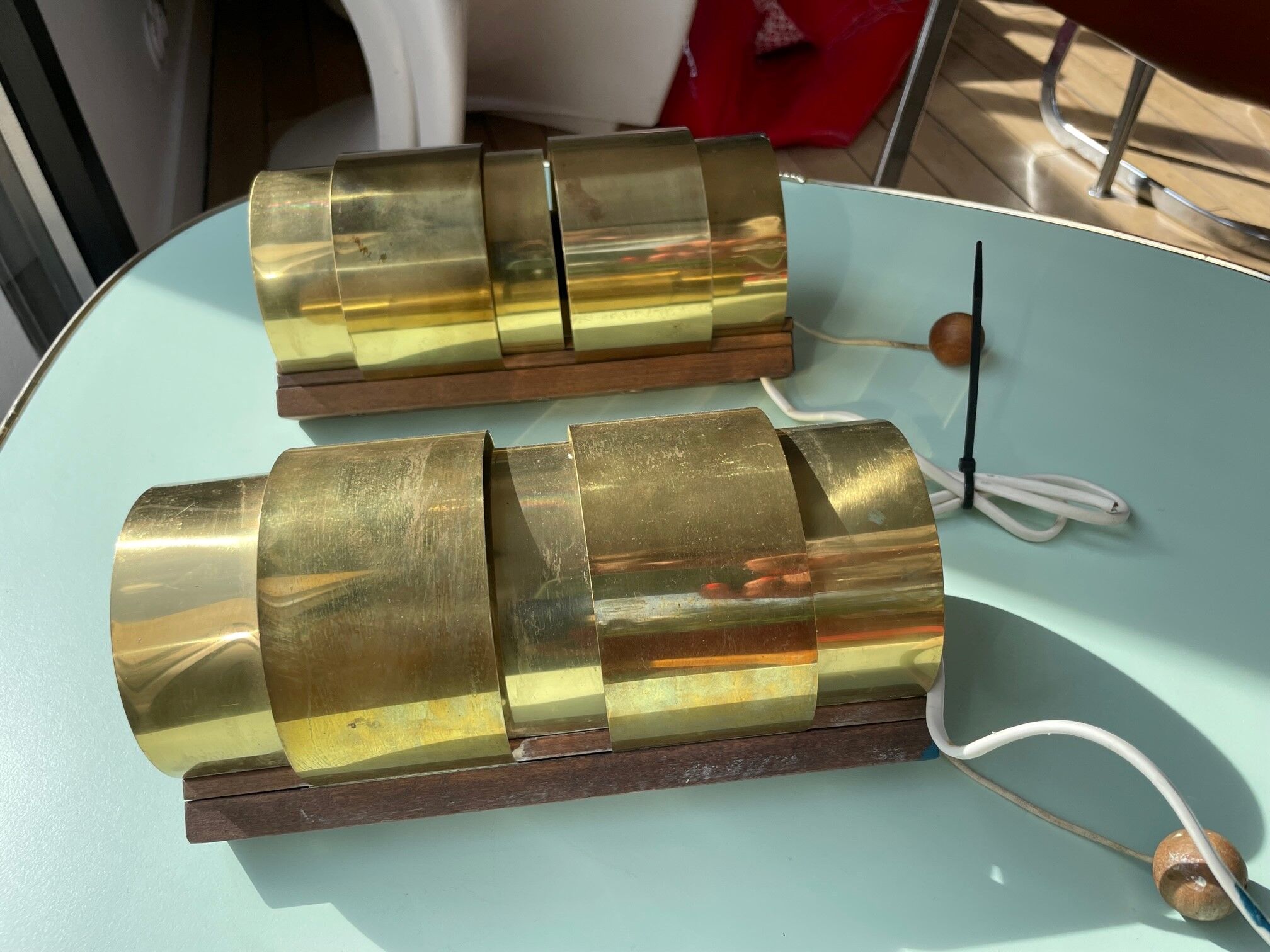 pair of wall lamps V -155 Hans - Agne Jokobsson AB Markaryd, Sweden copper 1960