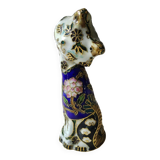Chinese cat figurine in bronze / brass enamel cloisonné. floral motifs, gold inclusions