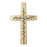 Crucifix en céramique Jeanne Leveque croix religieuse décoration murale