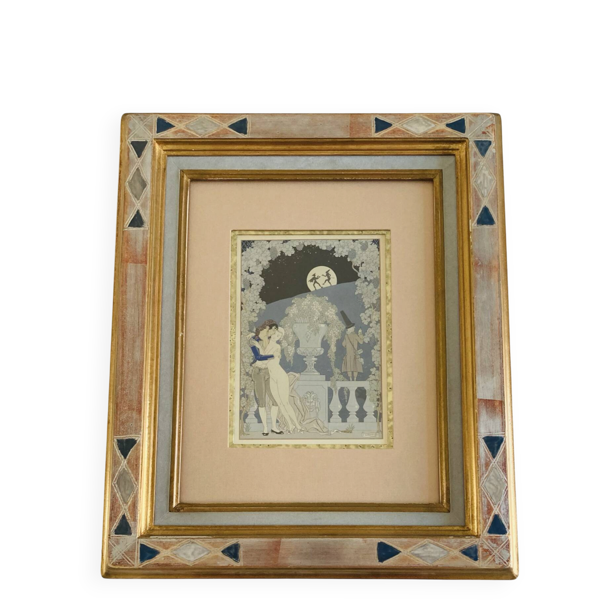 Lithographie encadrée signée Georges Barbier (1882-1932)