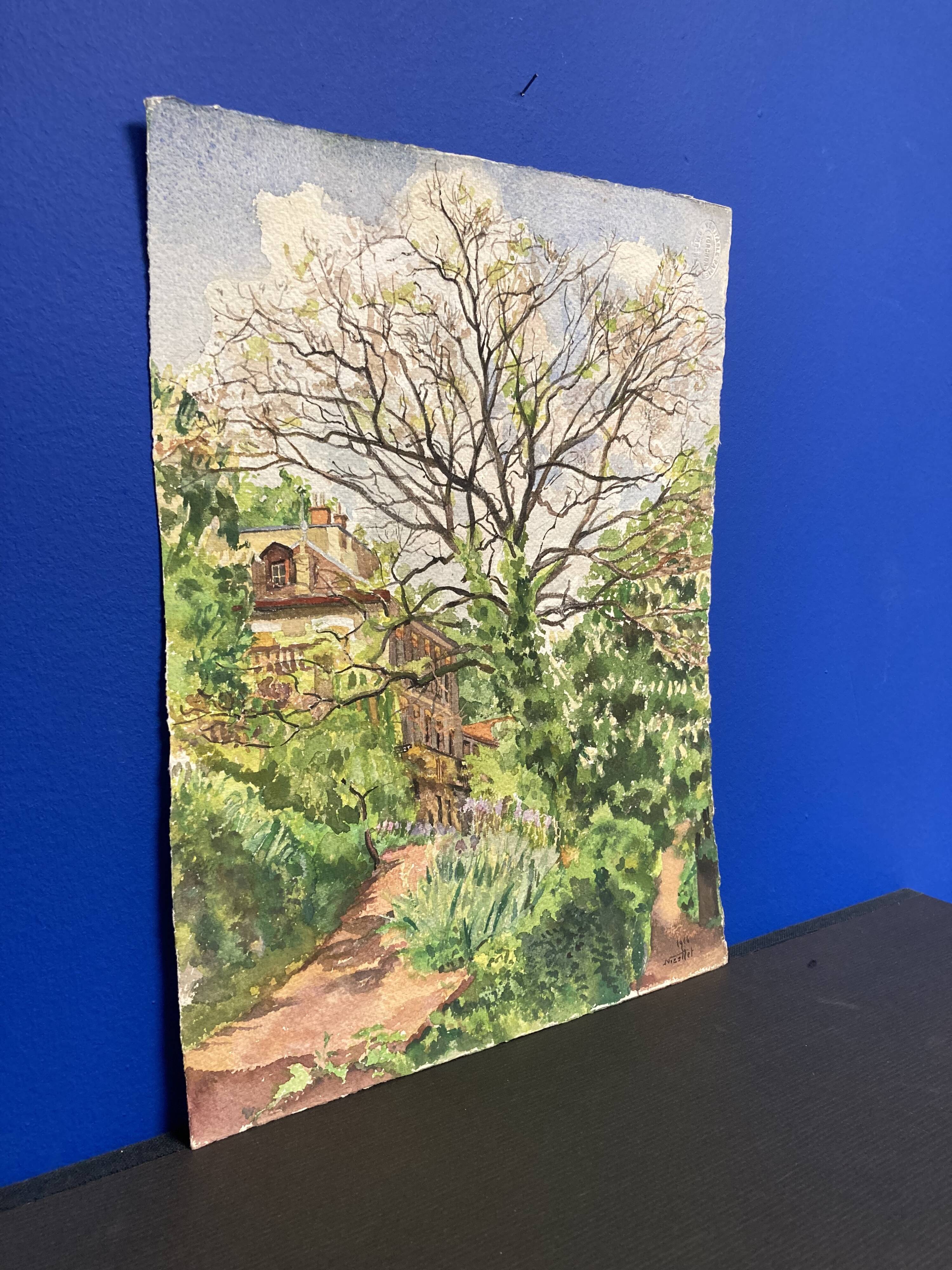 Aquarelle Maison aux Iris
