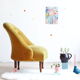 Mustard yellow velvet padded toad chair