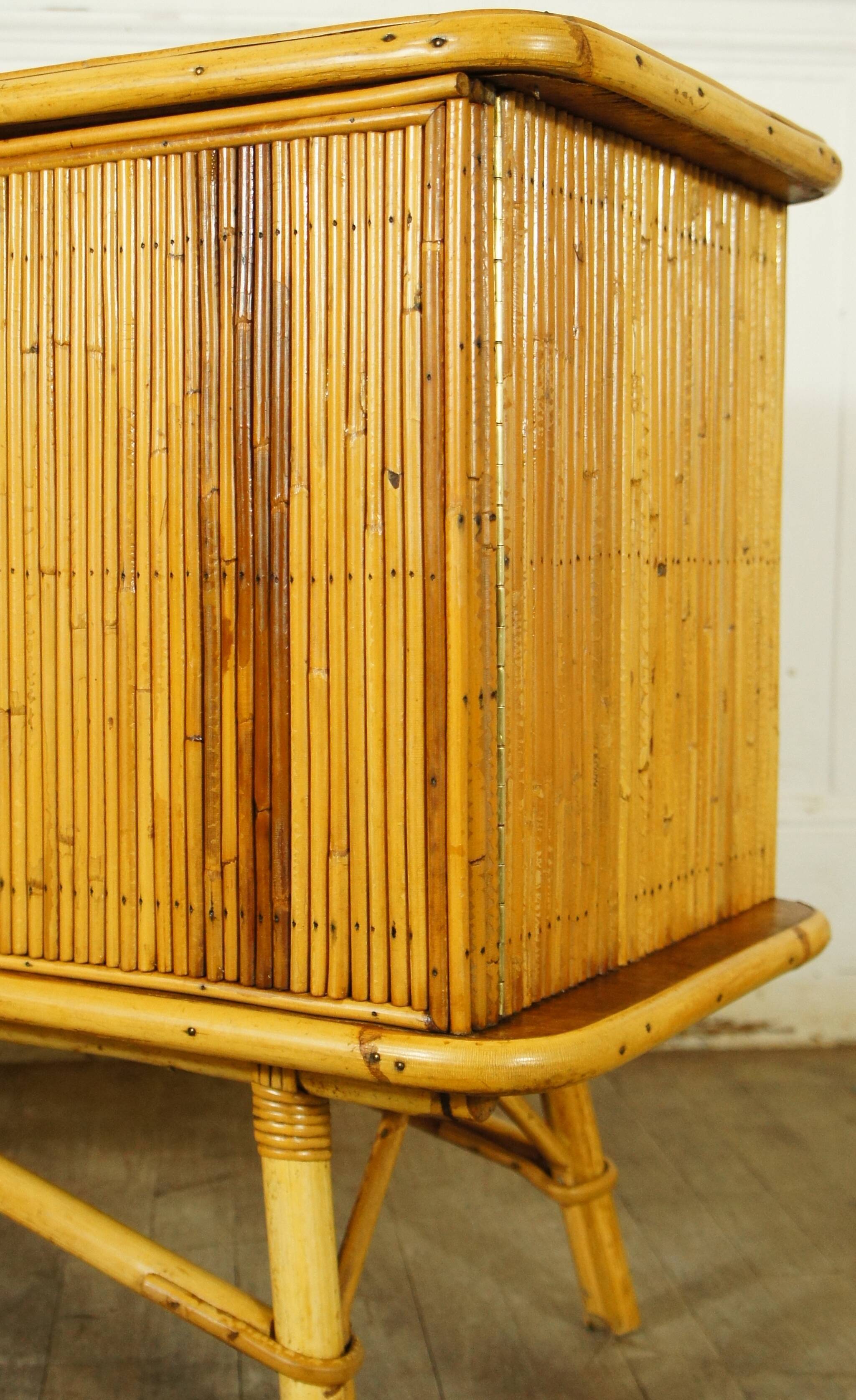 Split bamboo row, oak & melamine 1960