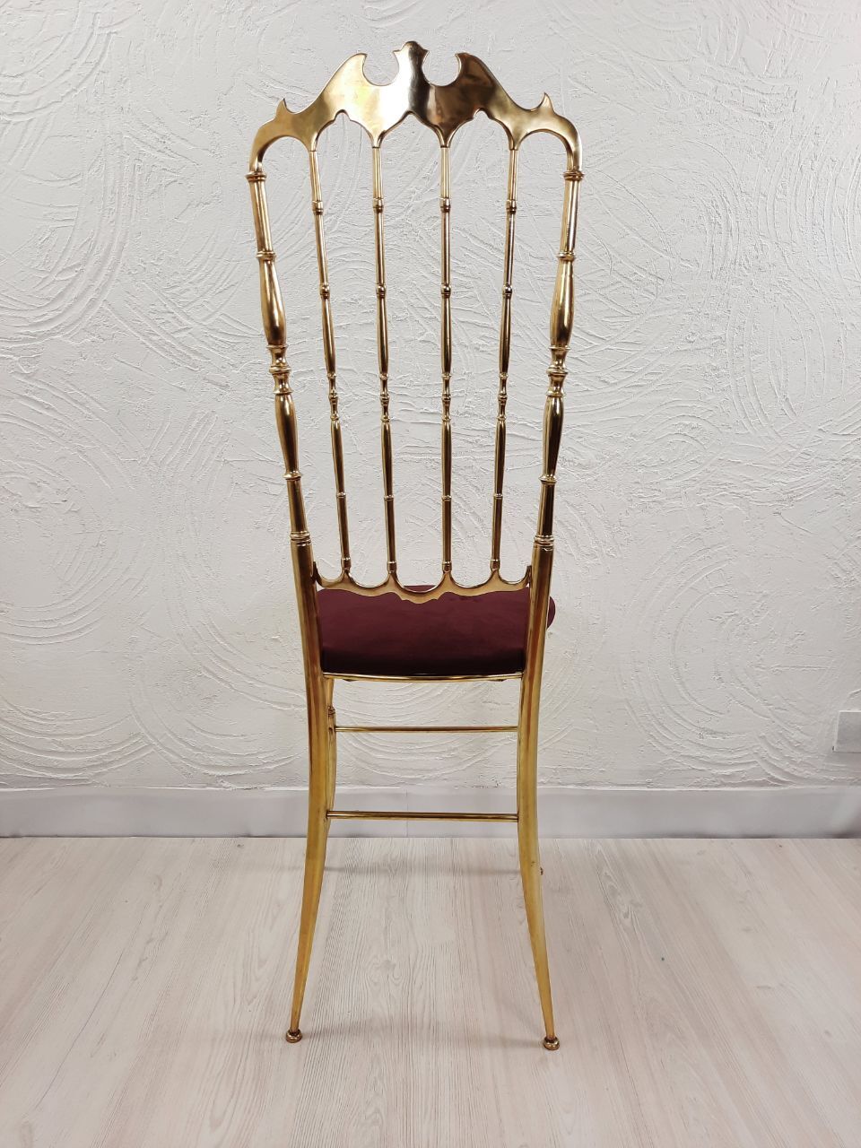 Pair of chiavarine chairs, brass