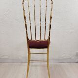 Pair of chiavarine chairs, brass