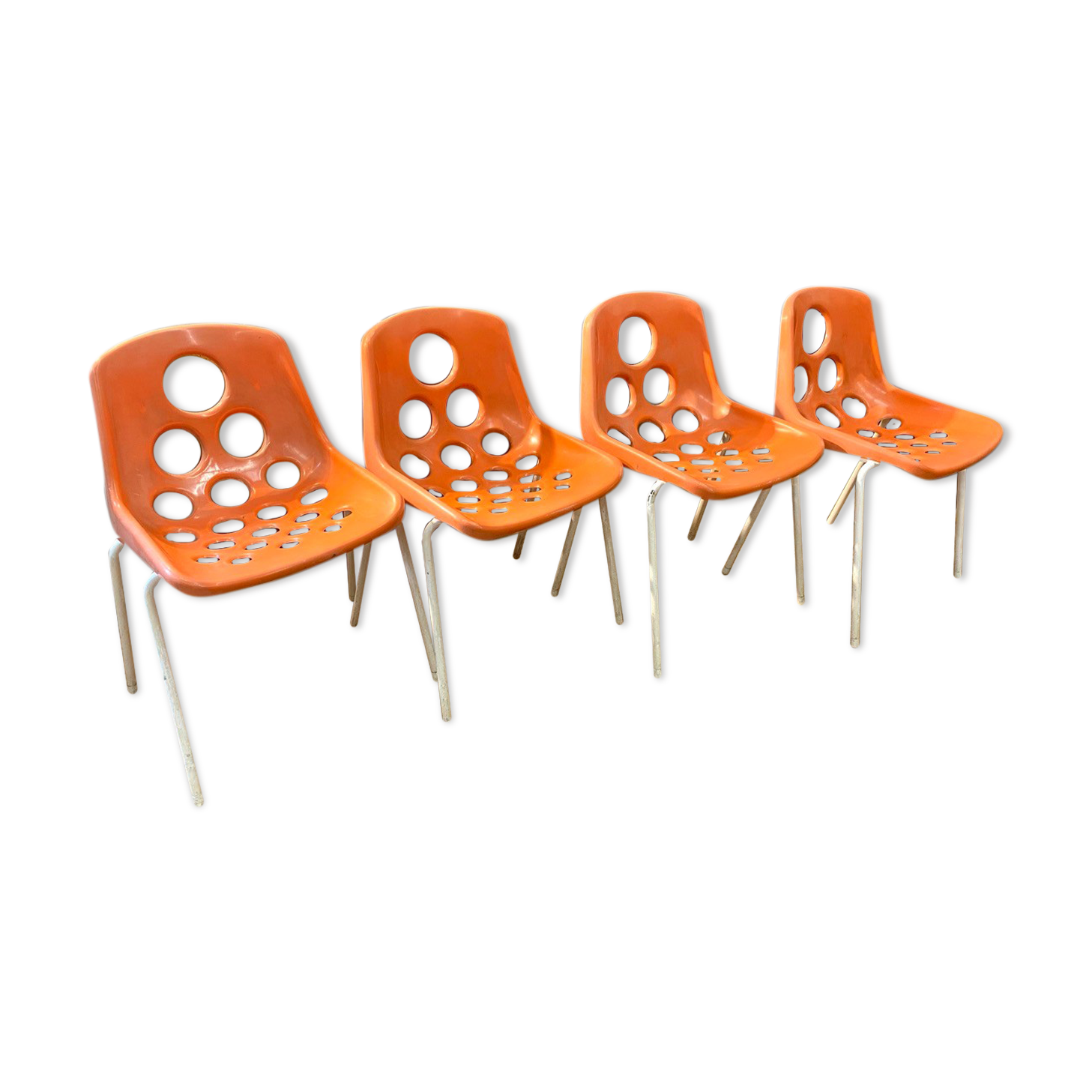 Set de 4 chaises vintage par M. Paris pour Sicopal 1972