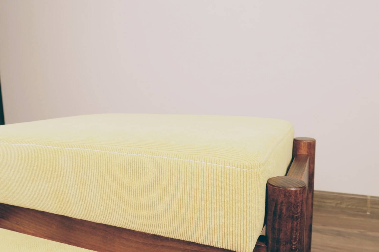 Vintage kids chairs retro yellow corduroy Scandinavian design 